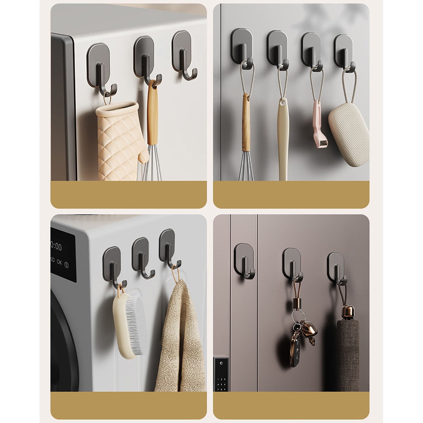 Magnetic Hook for Kitchen Refrigerator, Magnets Hooks Key Towel Storage Holder Bathroom Hangers, Strong Magnet Bar Hooks Storage Hanger Hanging Kitchen Utensil Black