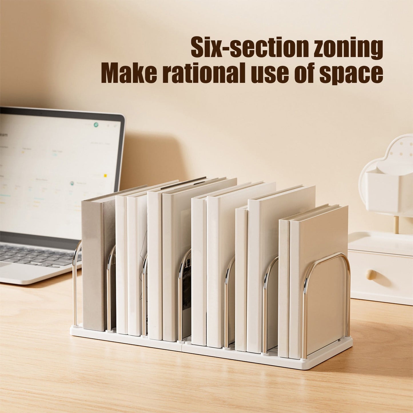 Multi-Tier Desktop Bookshelf - Space-Saving Desk Organizer for Books, Files & Learning Supplies, Serviceable Storage Rack for Office, Study, or Home Use (Lightweight & Compact) 14.6×5.9×5.3 in Yellow