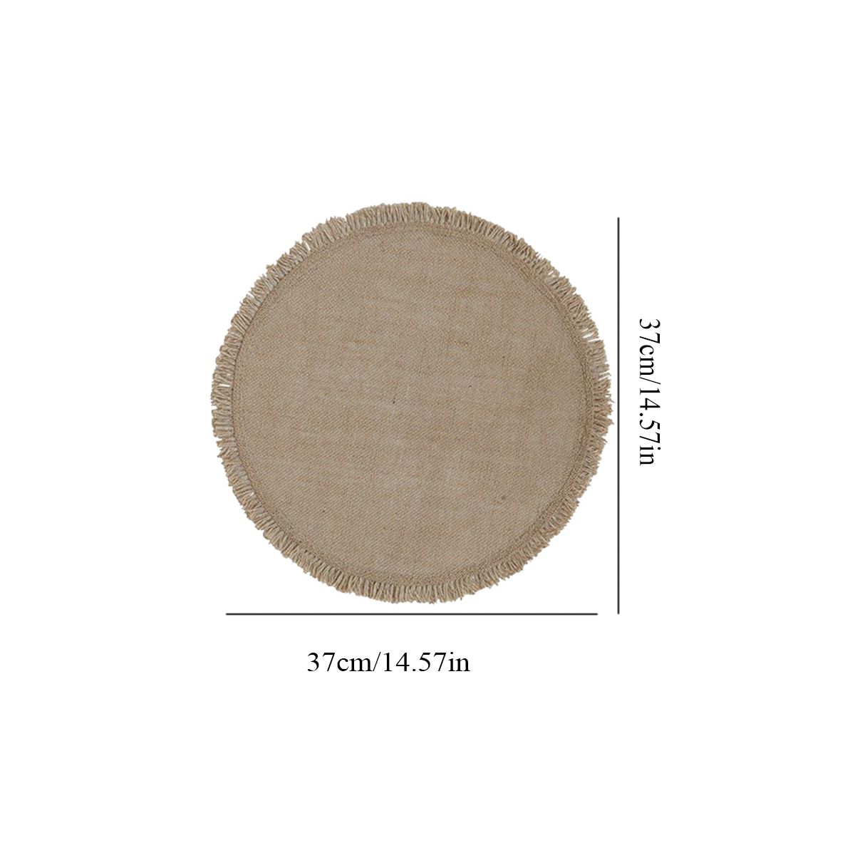 Round Placemats Set of 12 Jute Rustic Place Mats for Dining Tables Heat Resistant Natural Farmhouse Table Mats Decor for Thanksgiving (Tassel)