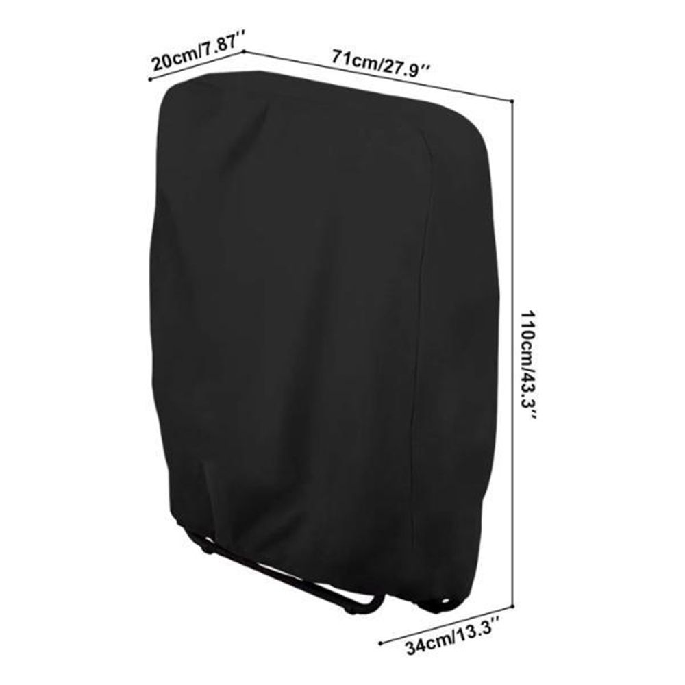 Gravity Chair Covers 2 PCS, Outdoor Zero Gravity Folding Patio Chair Covers Waterproof Dustproof Gravity Chair Cover with Storage Bag(71*20*34*110cm Black)