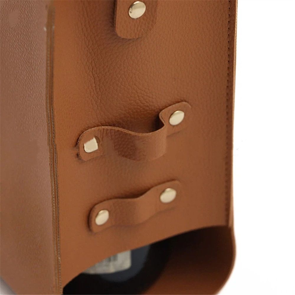 Wine Gift Bag Hide & Drink, Single Bottle Wine Riveted Carrier, Leather Tote Carrier - Brown(only bag)