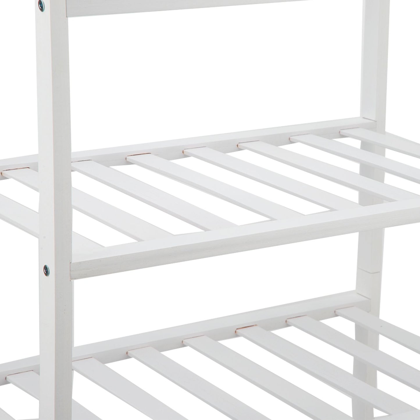 4 Tier Shoe Rack White Stackable Shoes Rack Organizer Multifunctional Bamboo Shoe Rack for Home Hotel Dorm