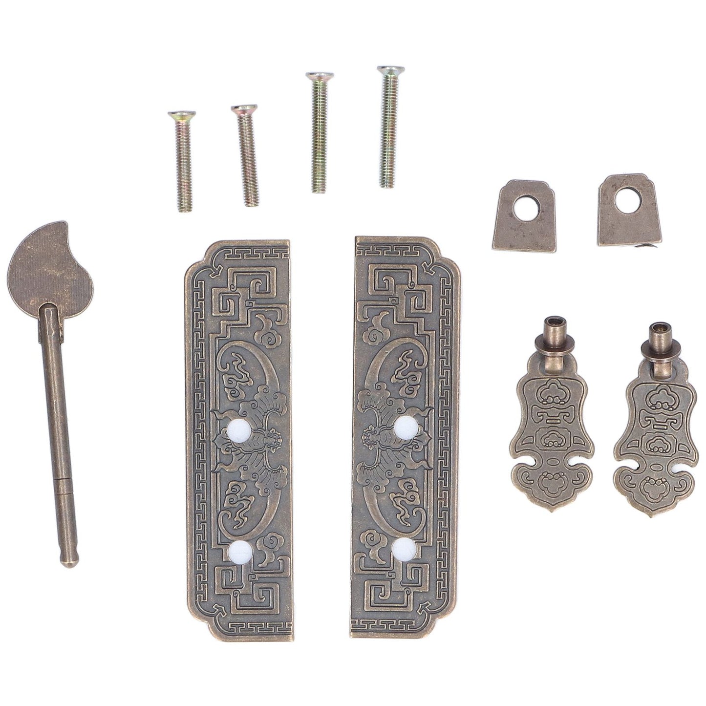 Cabinet Faceplate Brass Material Bronze Auspicious Bat Pattern Retro Chinese Cabinet Handles for Wardrobes