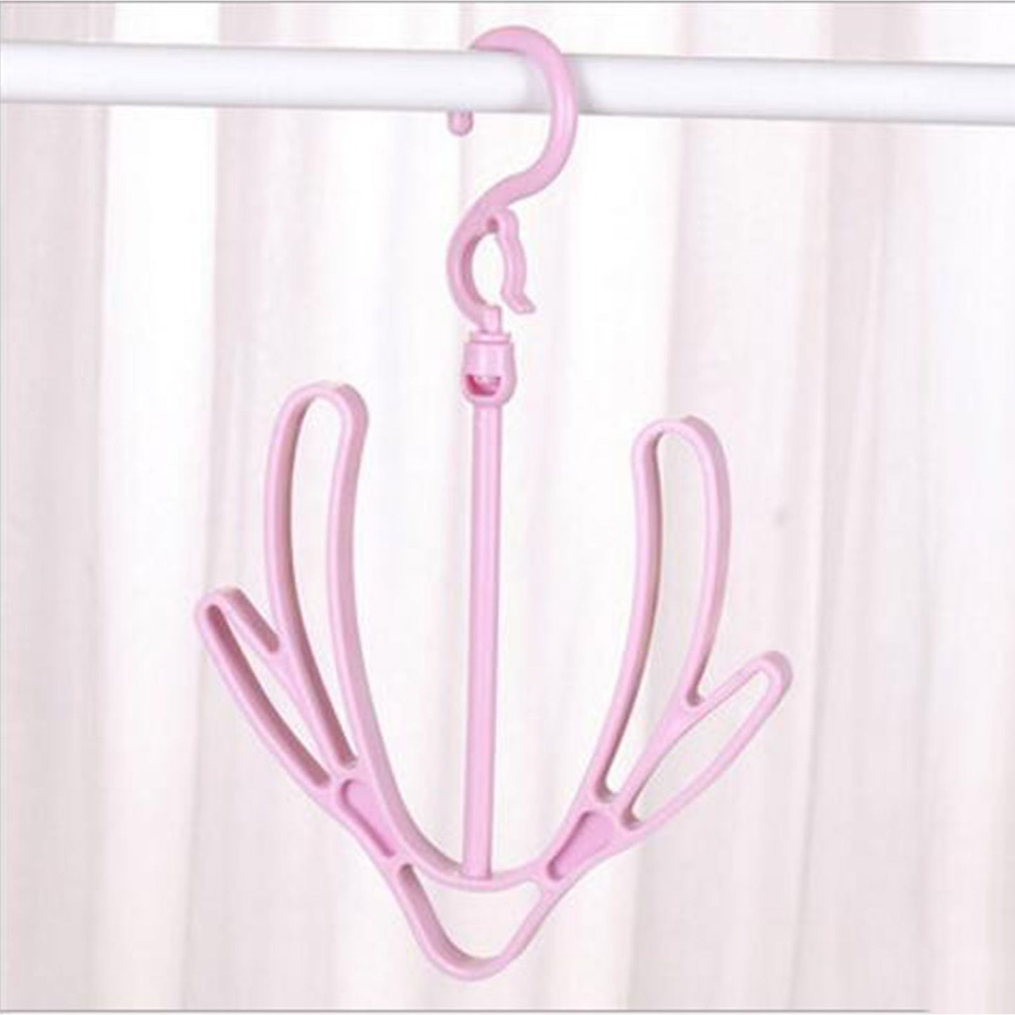 Shoes Drying Rack PP 360° Rotatable Windproof Connectable Shoes Storage Hanger for Scarves HatsPink