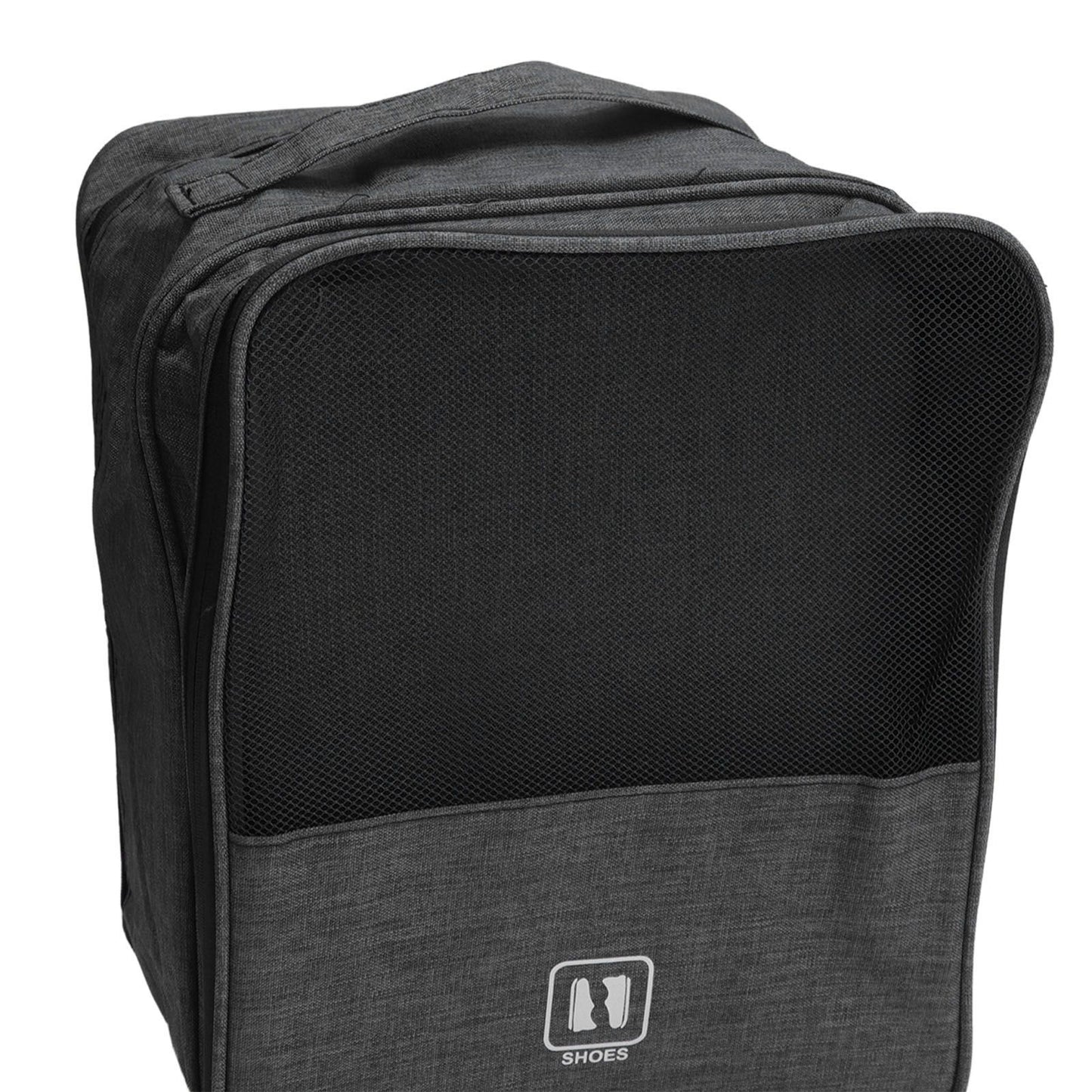 3 Layers Travel Shoe Bag Holds 3 Pair of Shoes Waterproof Portable Shoe Storage Bag for Travel Camping Daily Use Black