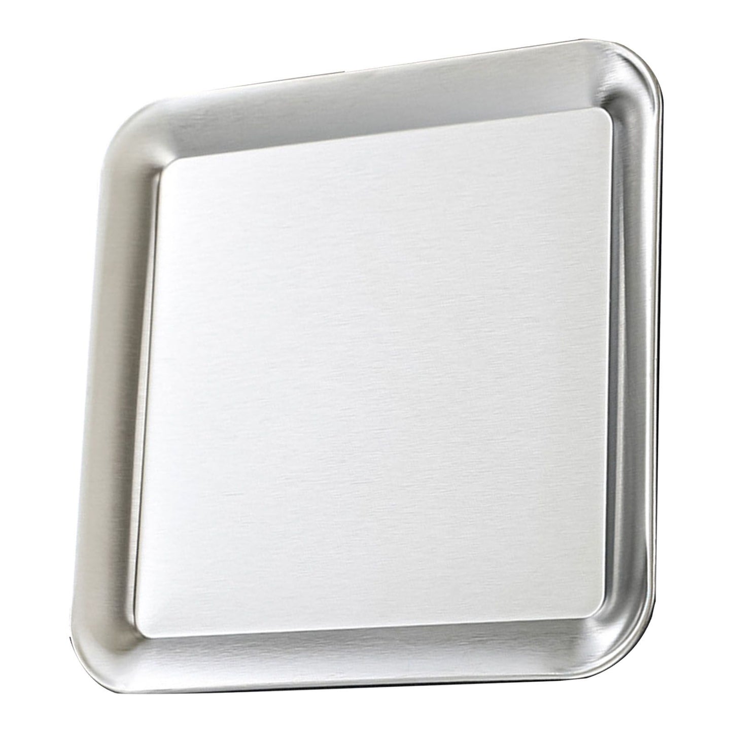 Serving Platter Square Stainless Steel Dish Tray Barbecue Plate Silver Color for Home L