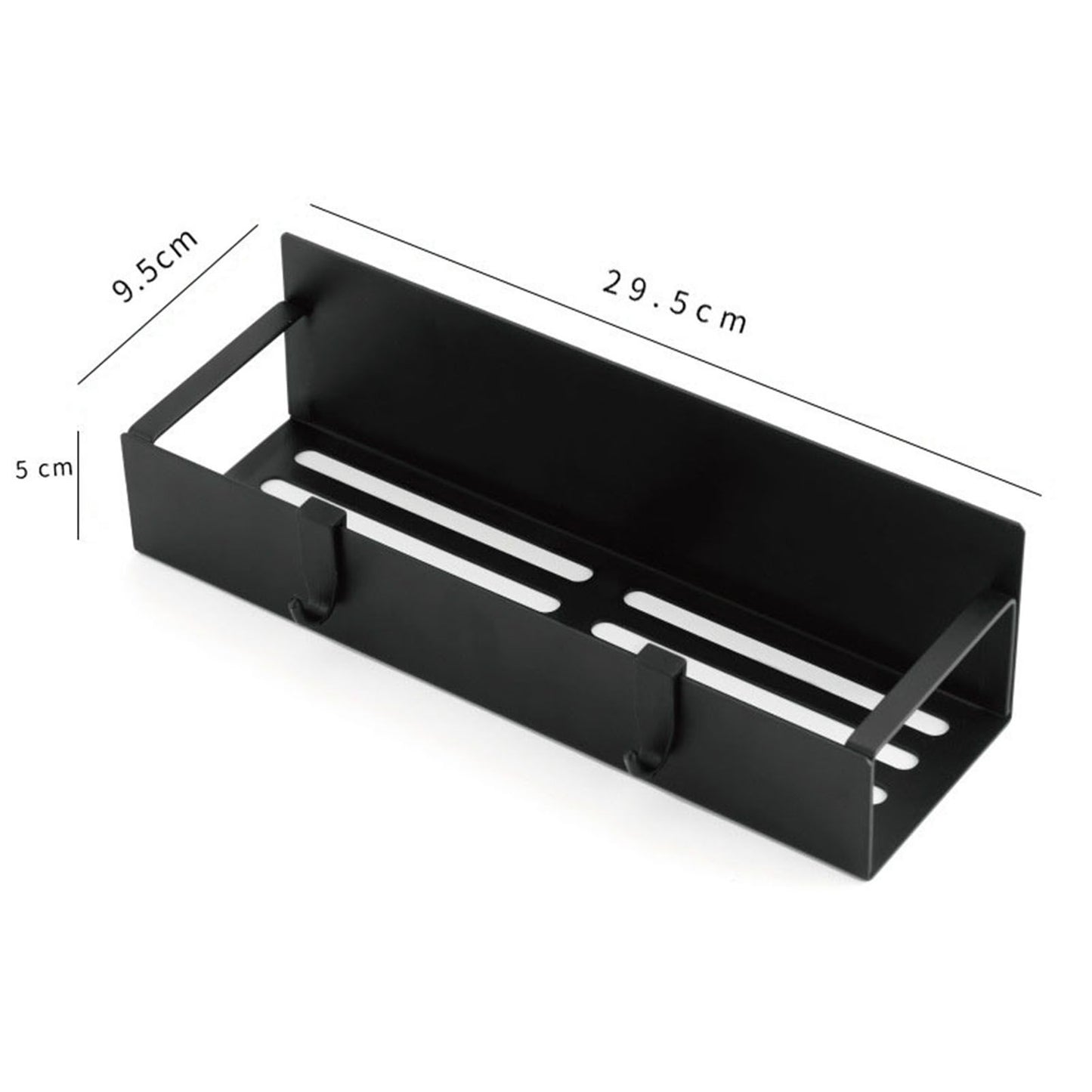 Fridge Spice Rack Magnetic with Hook Hanging Seasoning Holder Rack for Kitchen Storage Black 29.5x9.5x5cm / 11.6x3.7x2.0in