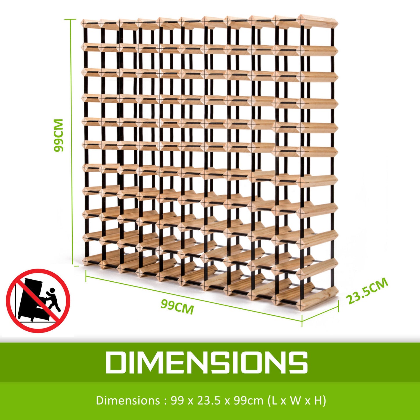 Timber Wine Rack Storage Cellar Organiser 120 Bottle