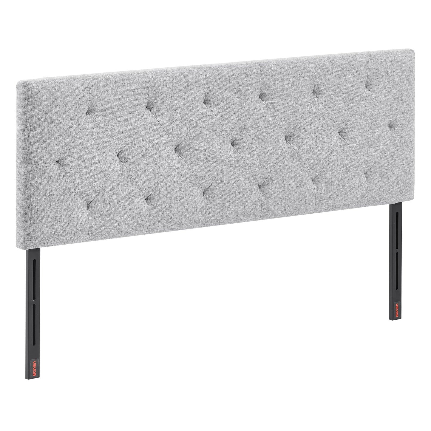 Headboard, Full Size Headboard with Adjustable Height, Comfortable Diamond Tufted for Full Size Bed, W 56.3 x H(35.6-47.4)inches, Ideal for Bedroom, Hotel, Homestay, Dormitory, Light Grey