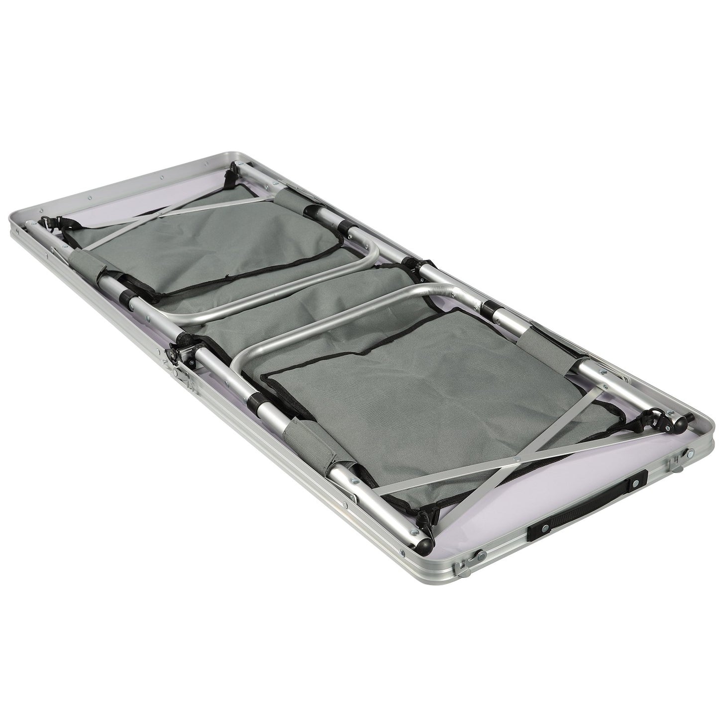Camping Kitchen Table, Quick set-up Folding Camping Table with A Carrying Bag, 3 Adjustable Heights, MDF Camping Table, Ideal for Outdoor Picnics, BBQs, Camping, RV Traveling