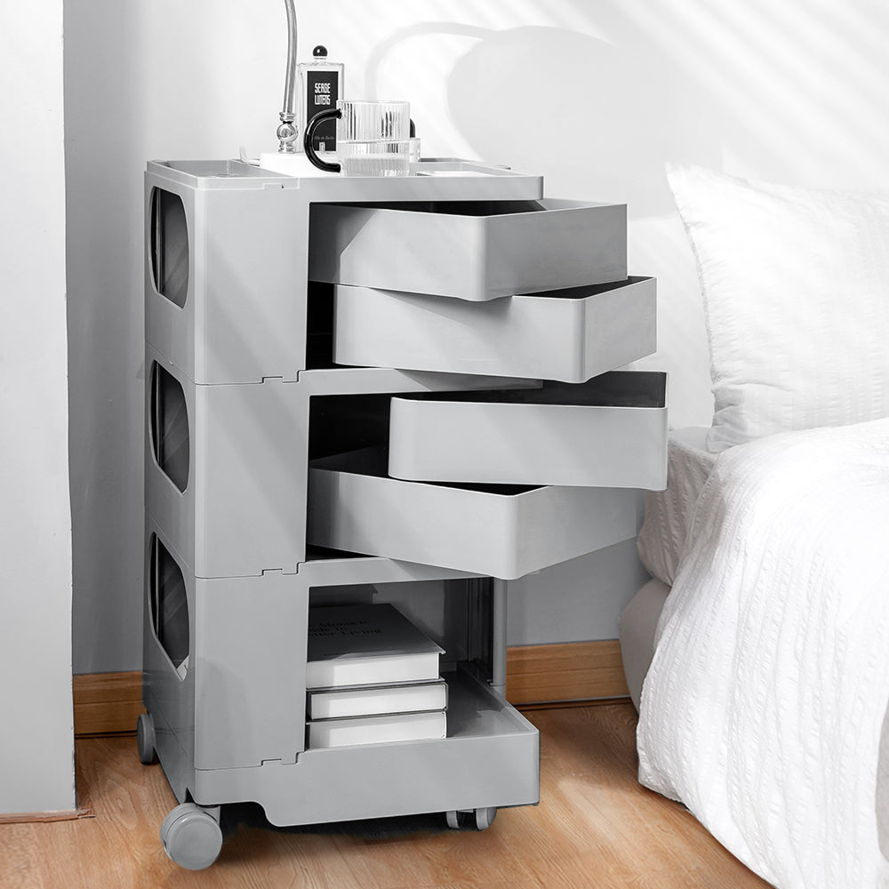 Artiss Storage Trolley Bedside Table 5 Tier Cart Boby Replica Grey