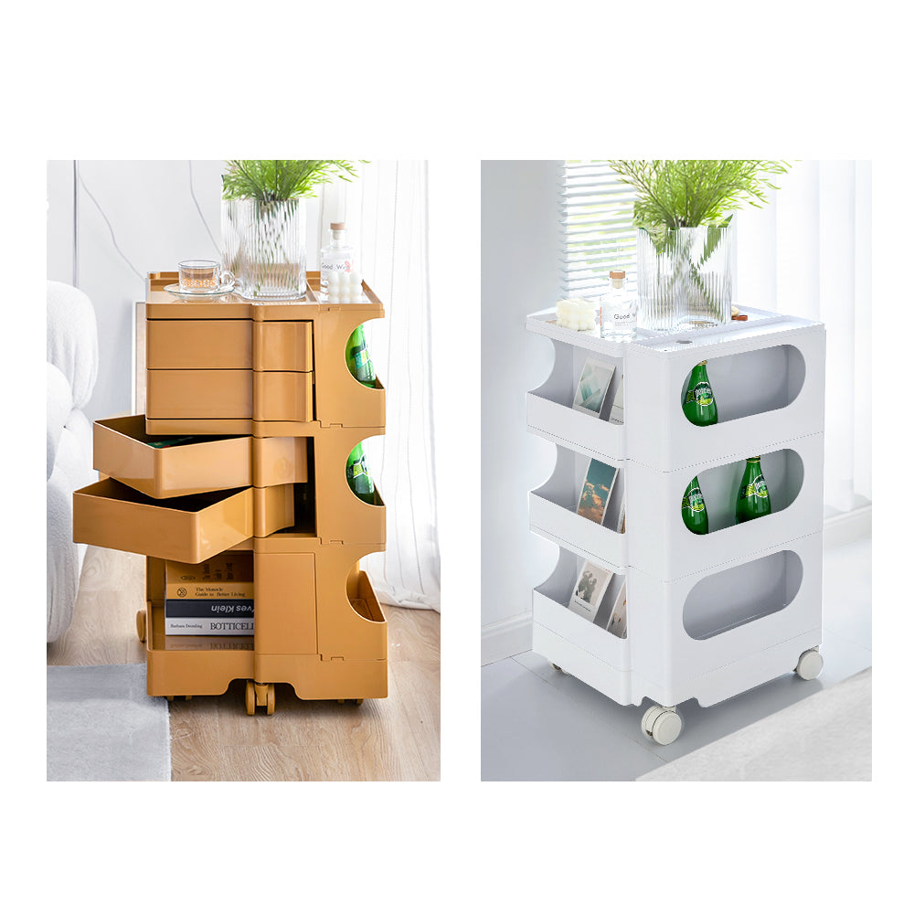 Artiss Storage Trolley Bedside Table 5 Tier Cart Boby Replica Grey
