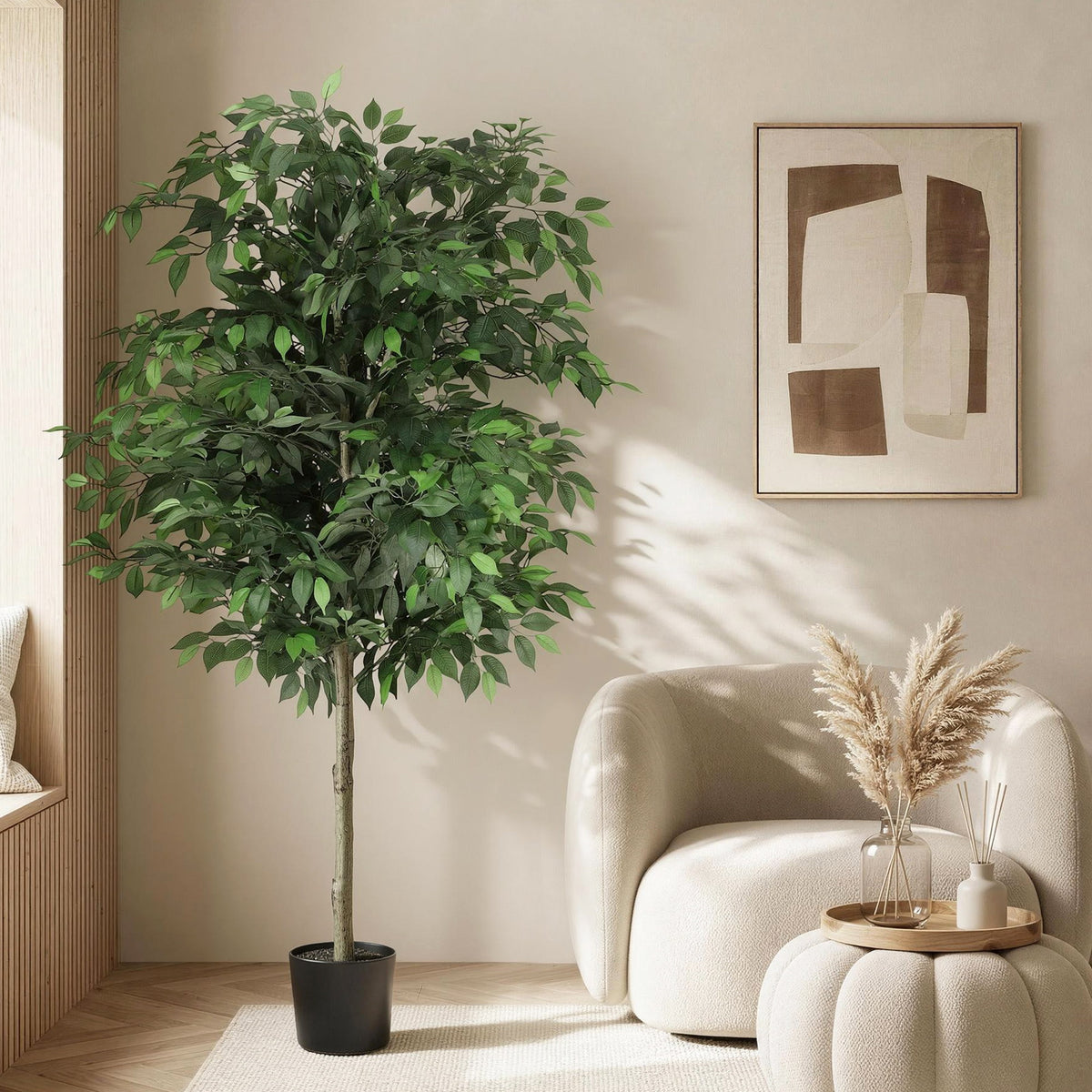Artiss 180cm Artificial Ficus Tree Faux Trees Indoor Decor Artificial Plants Lifelike Plant 1.8M
