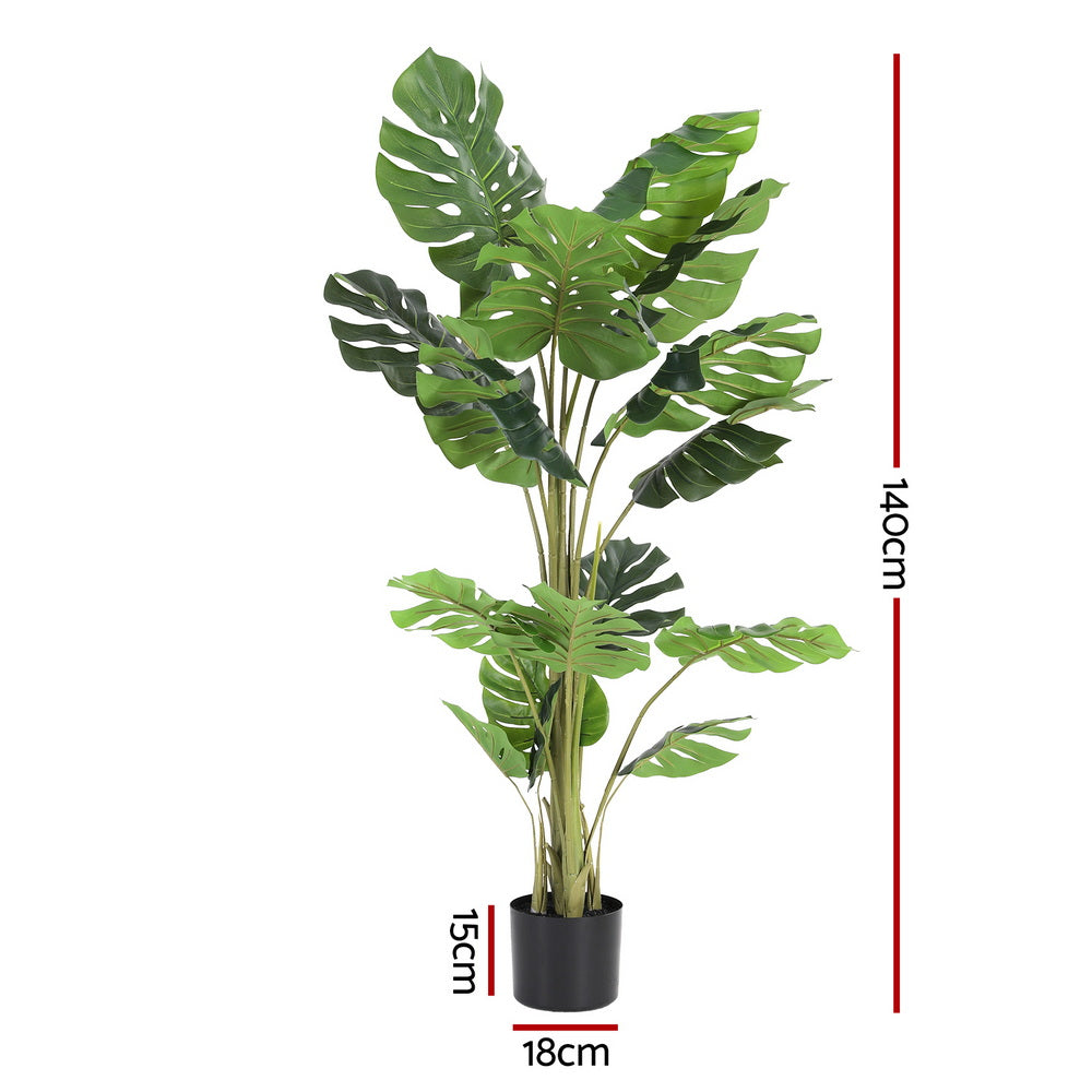 Artiss 140cm Artificial Monstera Tree Faux Trees Indoor Decor Artificial Plants Lifelike Plant 1.4M