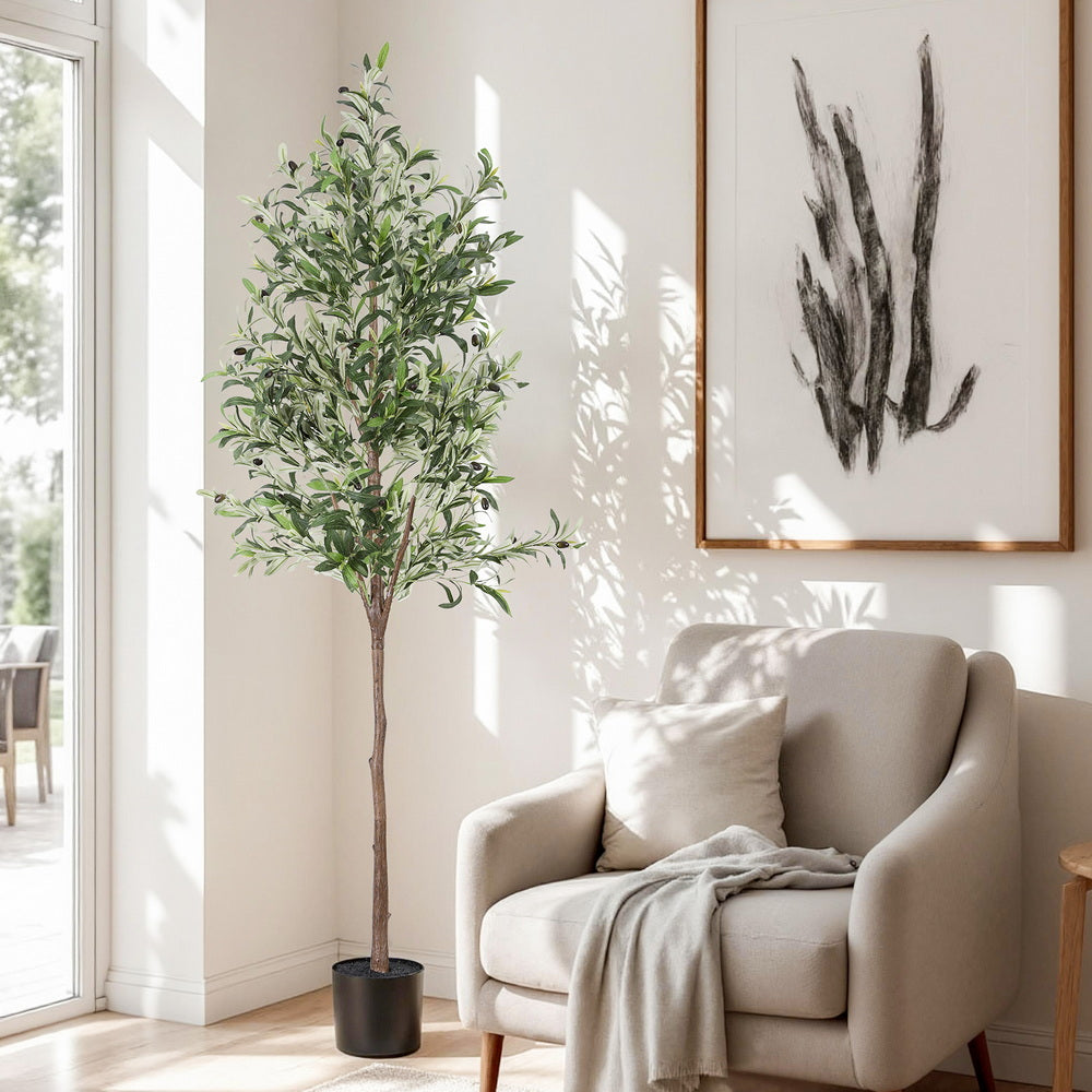Artiss 180cm Artificial Olive Tree Faux Trees Indoor Decor Artificial Plants Lifelike Plant 1.8M