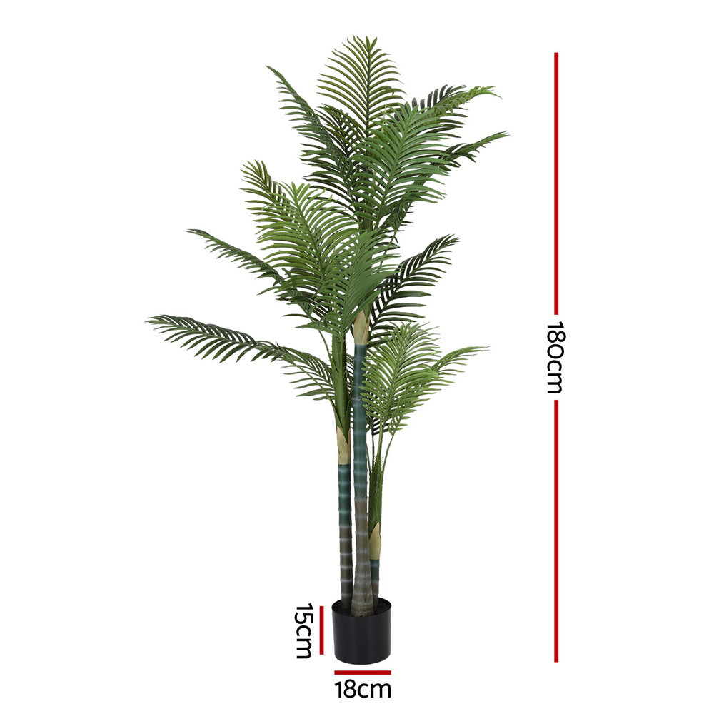 Artiss 180cm Artificial Palm Tree Faux Trees Indoor Decor Artificial Plants Lifelike Plant 1.8M