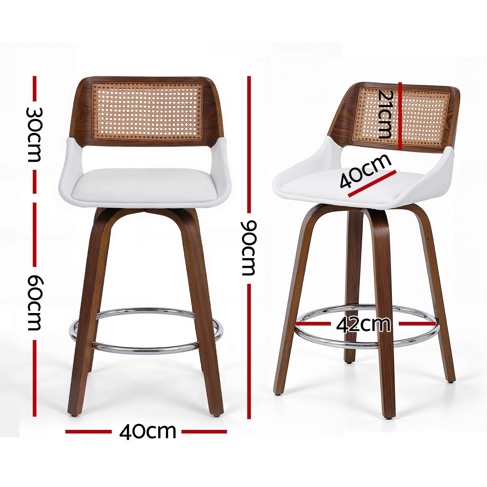 Artiss Wooden Bar Stools Set of 3 Swivel Kitchen Counter Stool Chair 60cm Seat Height