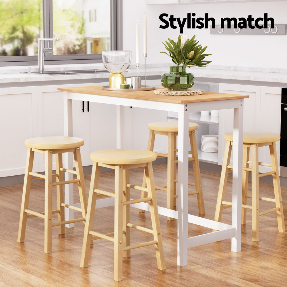 Artiss Bar Table and Stools Set Dining Desk Kitchen Chairs Cafe Pub