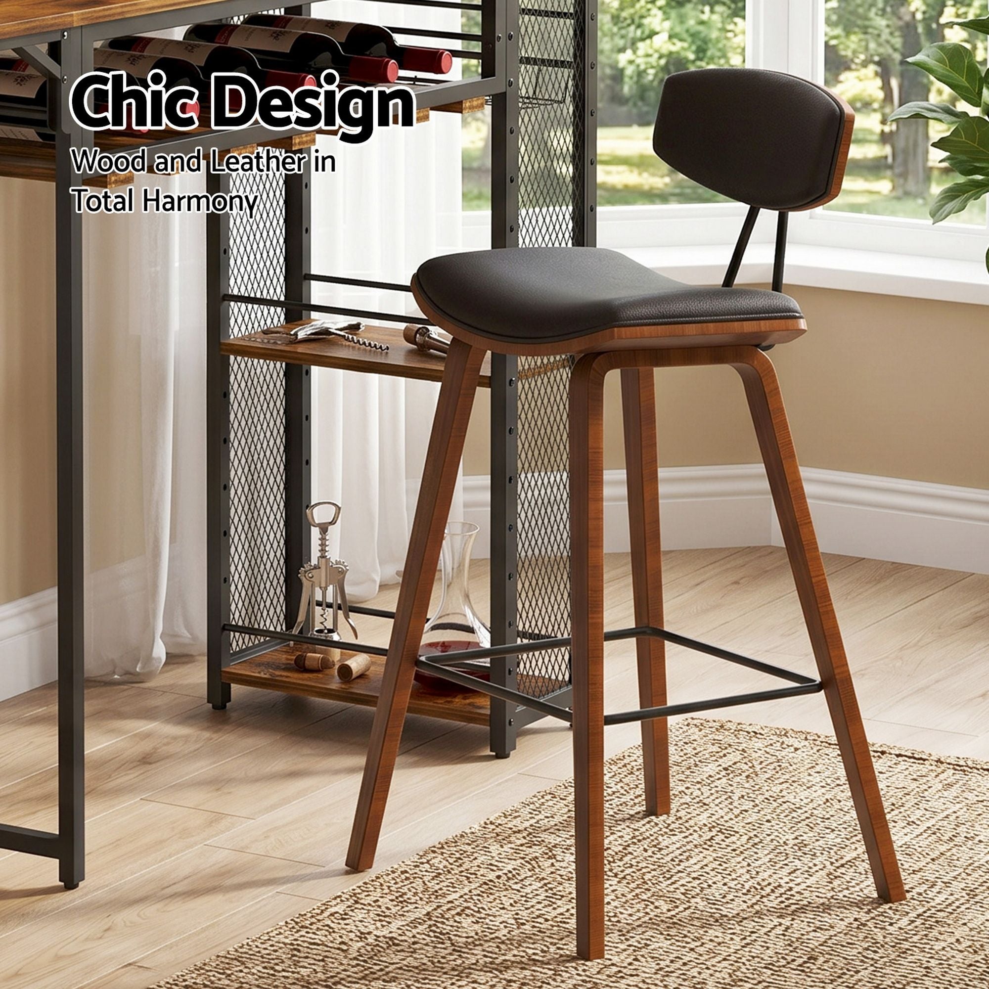 Artiss 3PCS Bar Table and Stools Set Dining Table Solid Wood Kitchen Chairs Cafe Pub