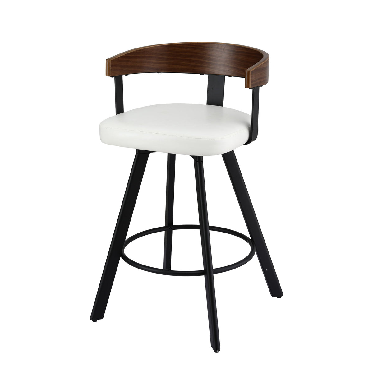 Artiss Bar Stool Swivel Metal Legs Kitchen Chair Bentwood, White
