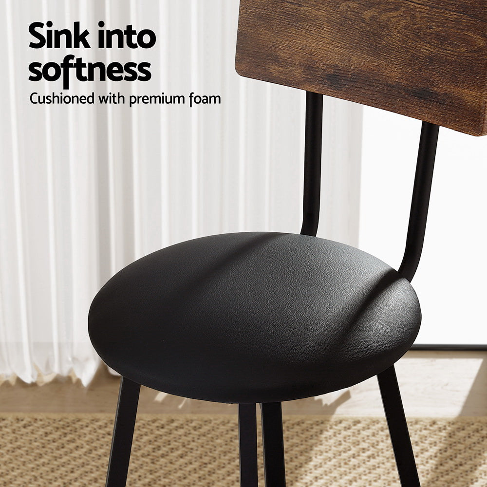 Artiss 4X Industrial Bar Stools Upholstered Counter Chairs