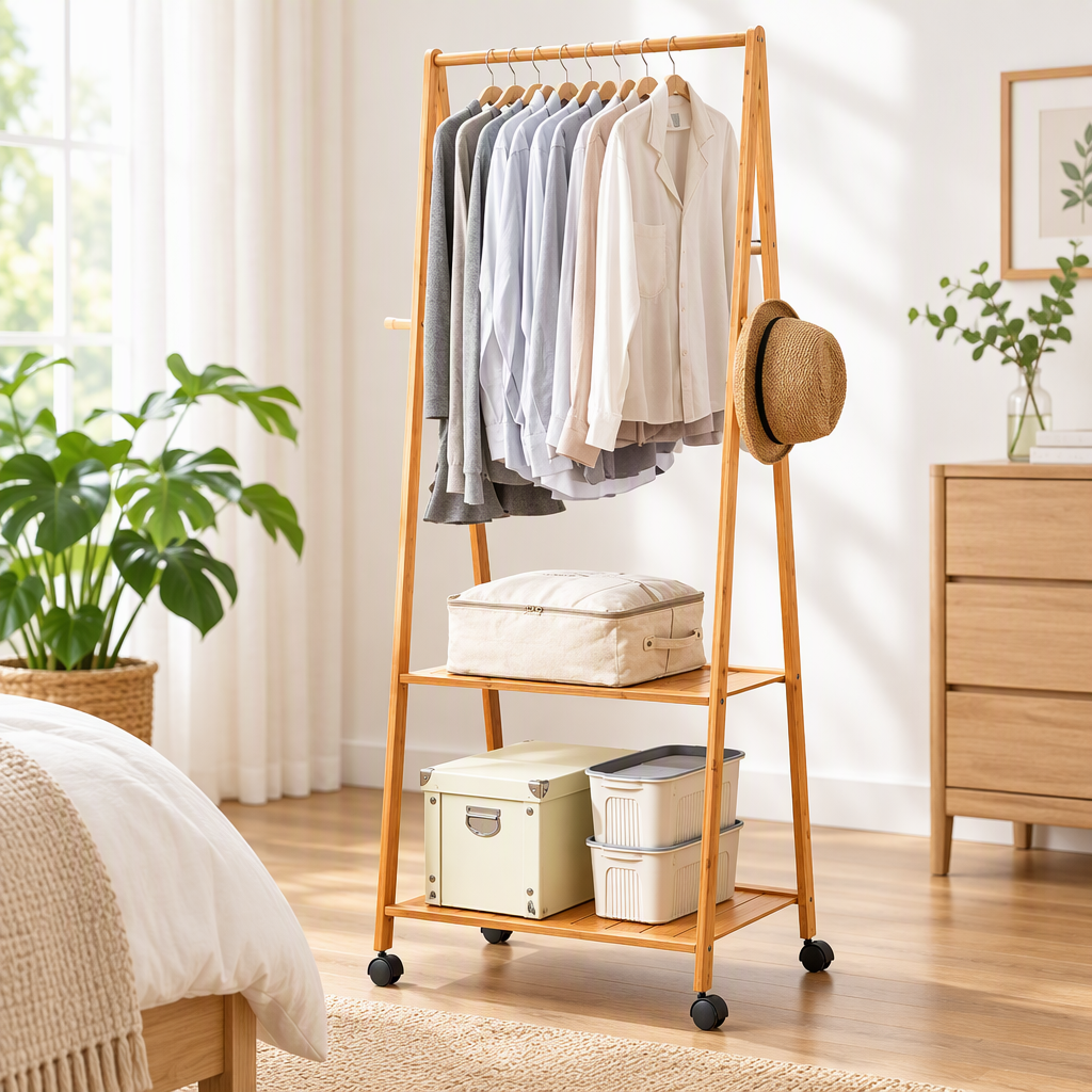 Artiss Clothes Rack Airer Coat Stand 165x59cm Wheels