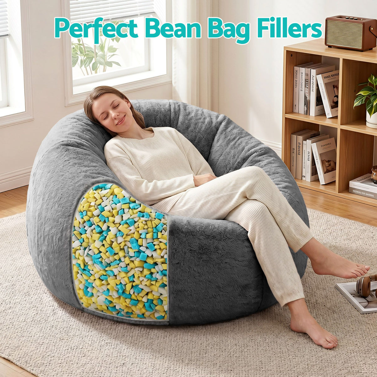 Artiss 25lbs (11KG) Bean Bag Filler Shredded Memory Foam
