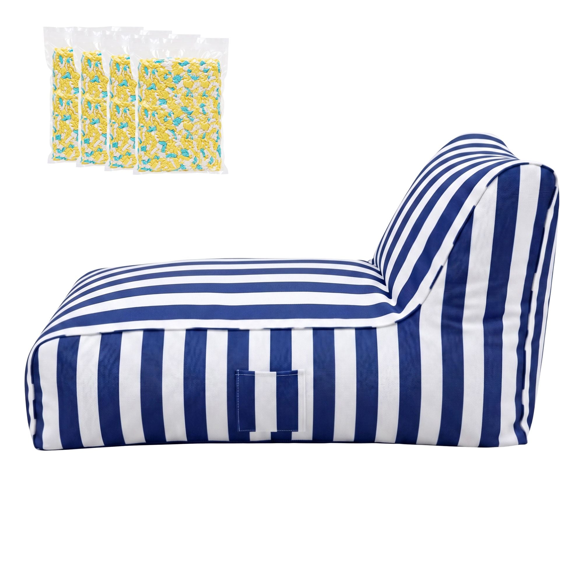 Artiss Outdoor Bean Bag Chair with Filler Splash-Proof Beanbag Lounge DIY Stuffed Animal Storage Bean Bag Washable for Patio Poolside Relaxing, Blue