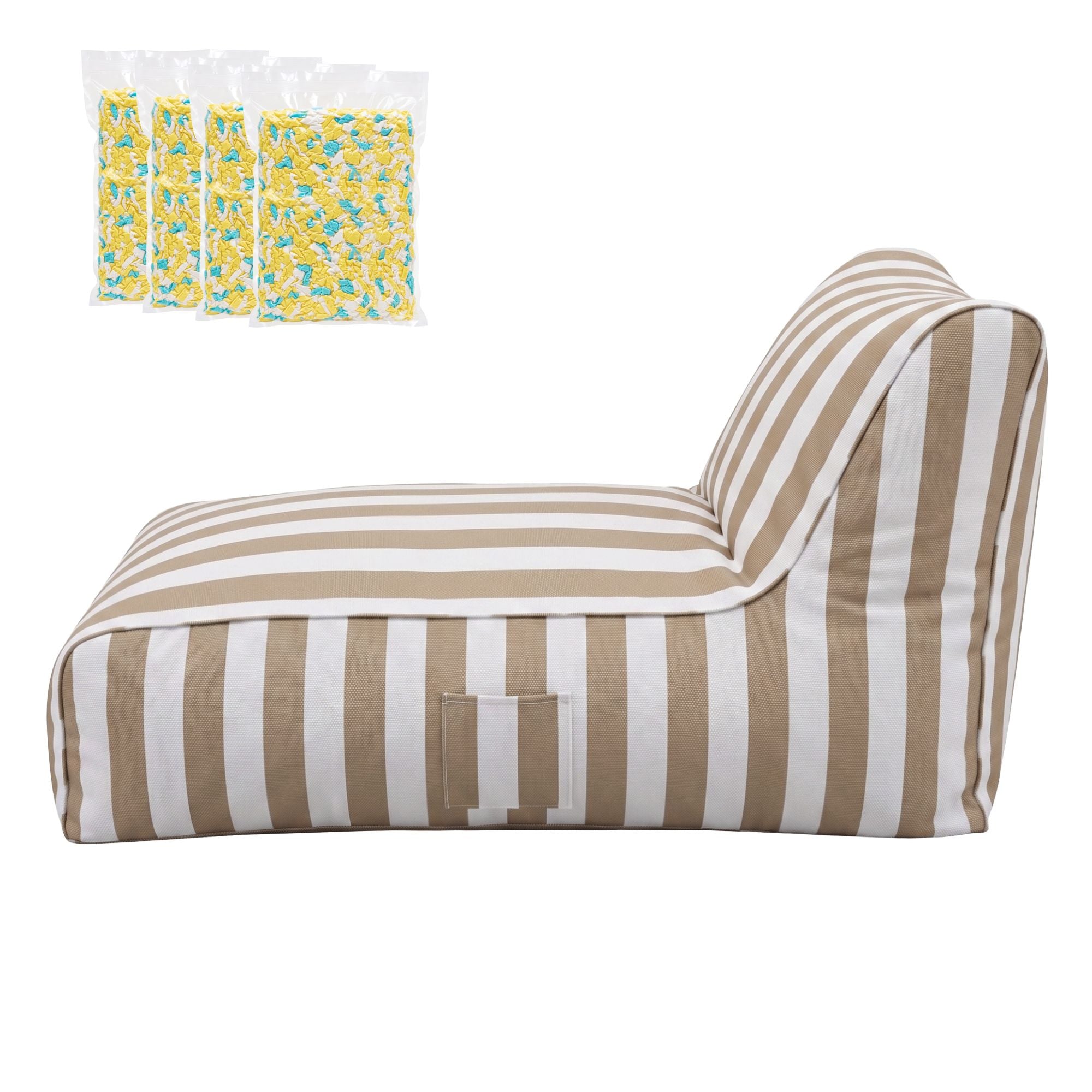 Artiss Outdoor Bean Bag Chair with Filler Splash-Proof Beanbag Lounge DIY Stuffed Animal Storage Bean Bag Washable for Patio Poolside Relaxing, Taupe