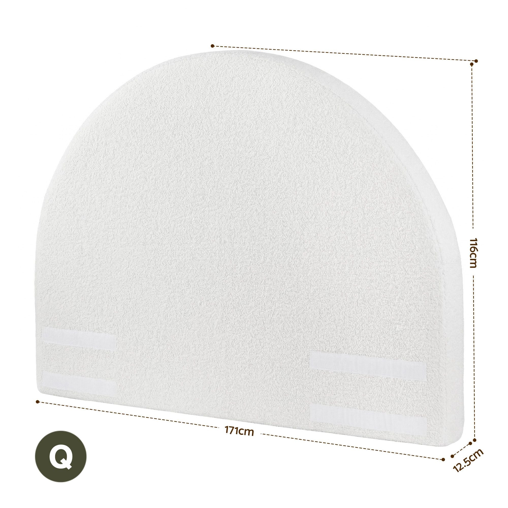 Artiss Queen Size Headboard for Bed Frame Boucle Fabric No-Assembly Vacuum Compressed Soft Backrest with Removable Washable Cover 171cm Wide