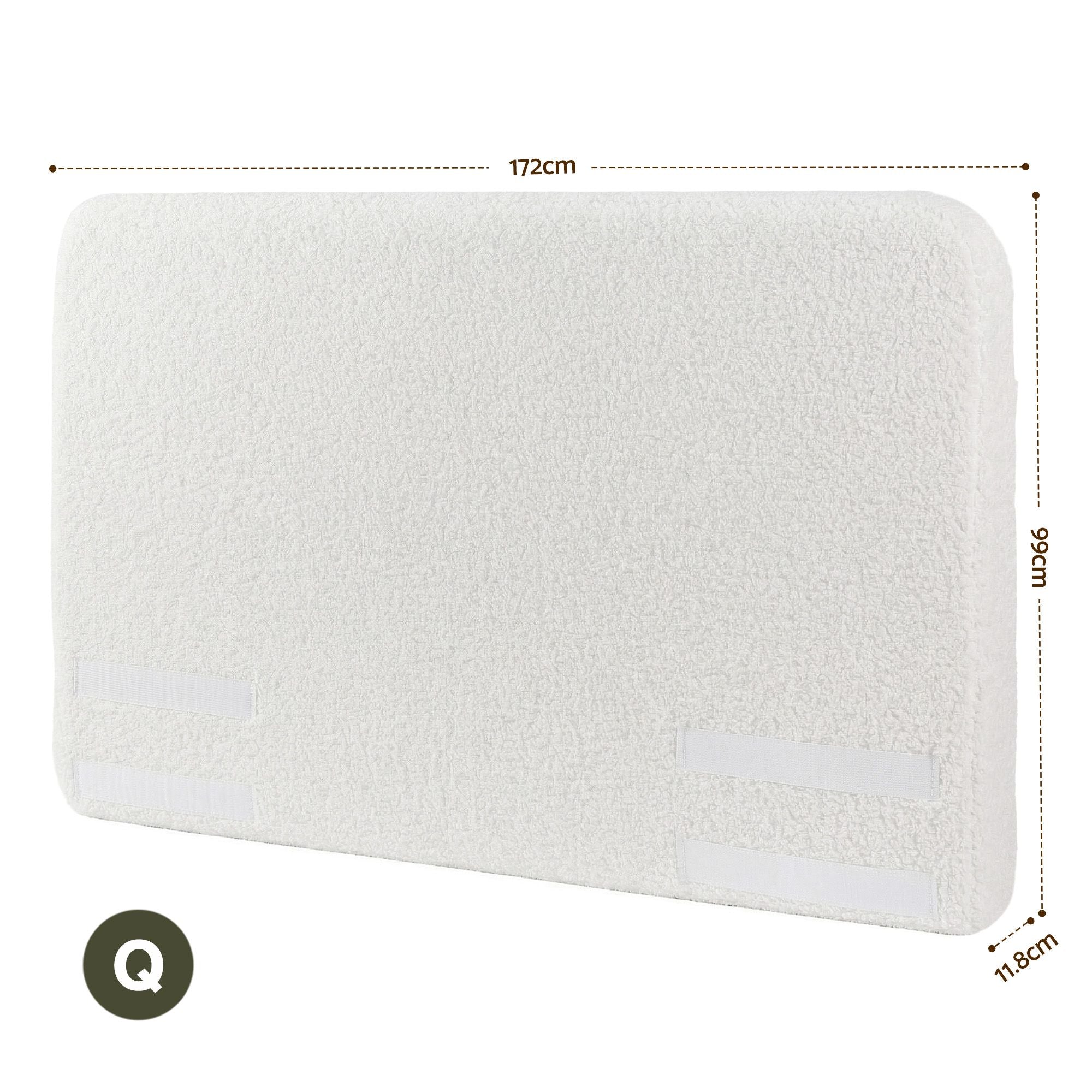 Artiss Queen Headboard for Bed Frame Boucle Fabric No-Assembly Vacuum Compressed Soft Backrest with Removable Washable Cover 172cm Wide