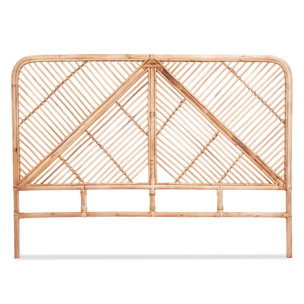 Artiss Bed Headboard Queen Bedhead Rattan - FRED Pine