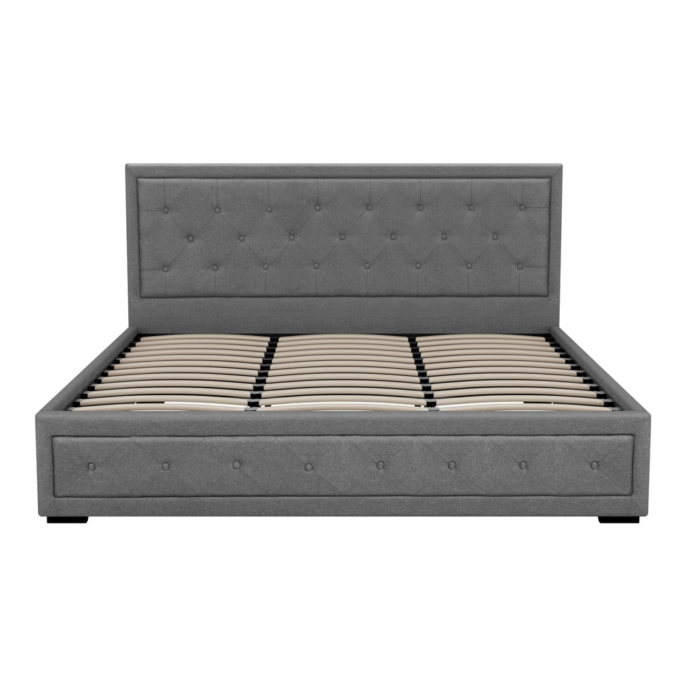 Artiss Bed Frame King Size Gas Lift Grey TIYO