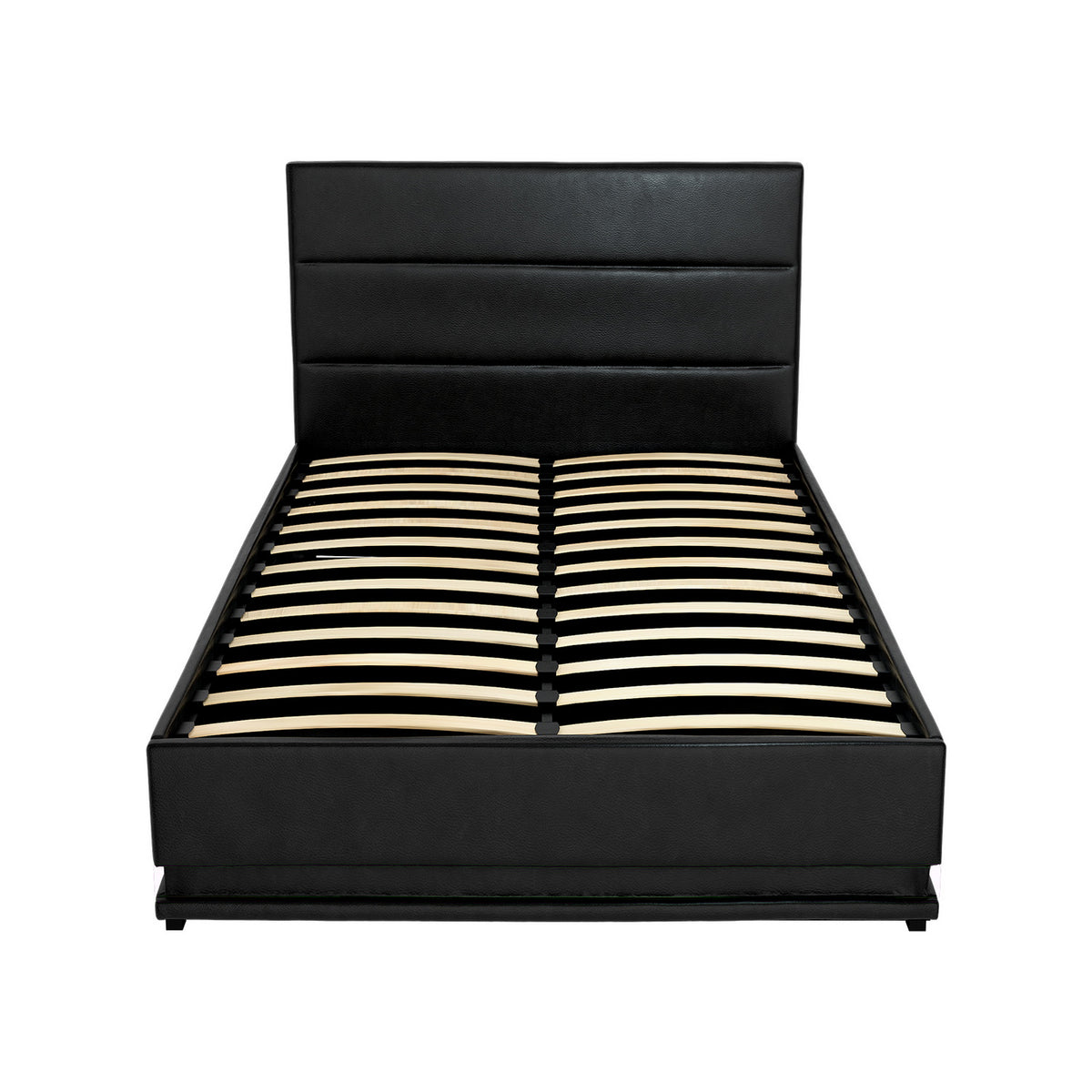 Artiss Bed Frame King Single Size LED Gas Lift Black LUMI