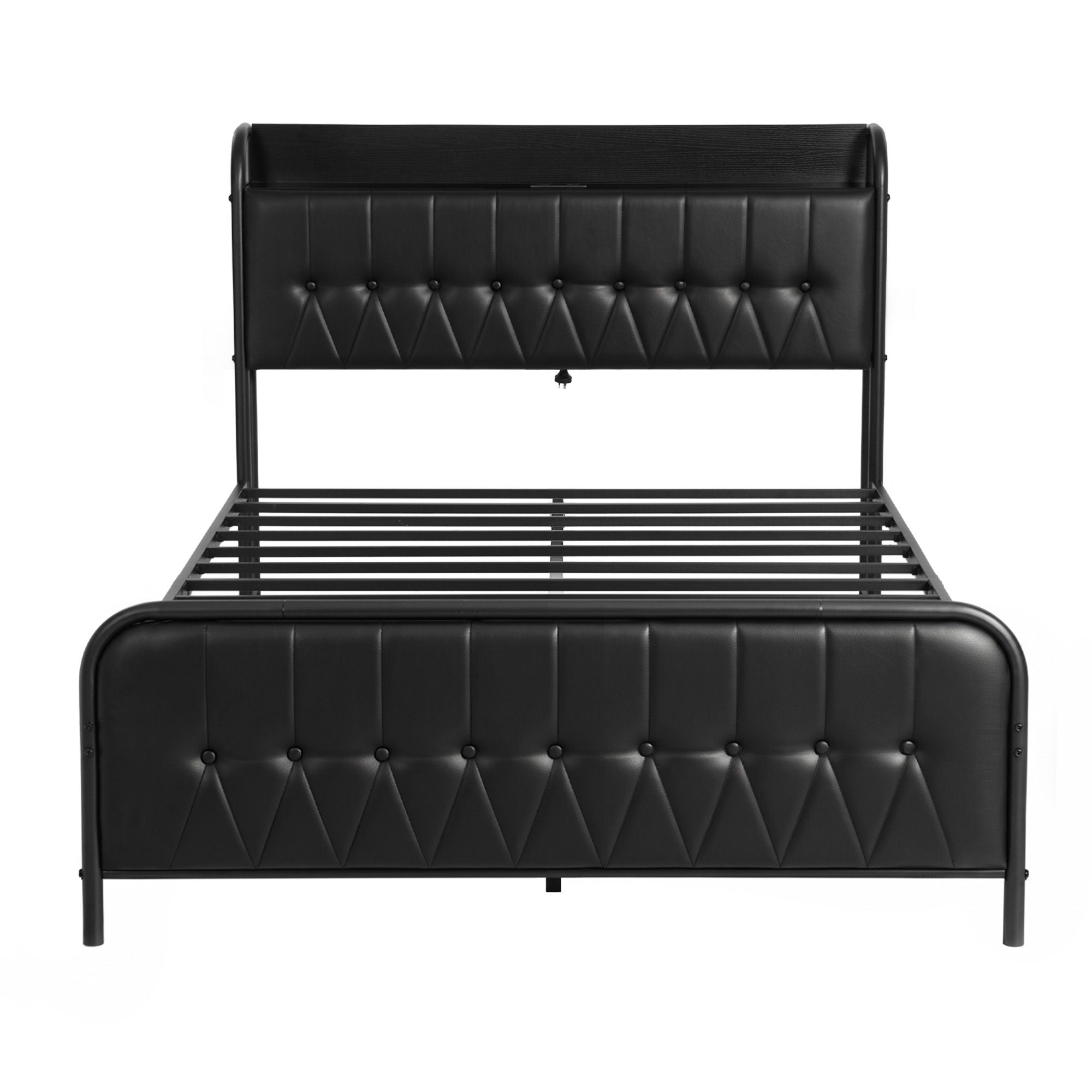 Artiss Queen Bed Frame with Storage Headboard SAA Certified Charging Station