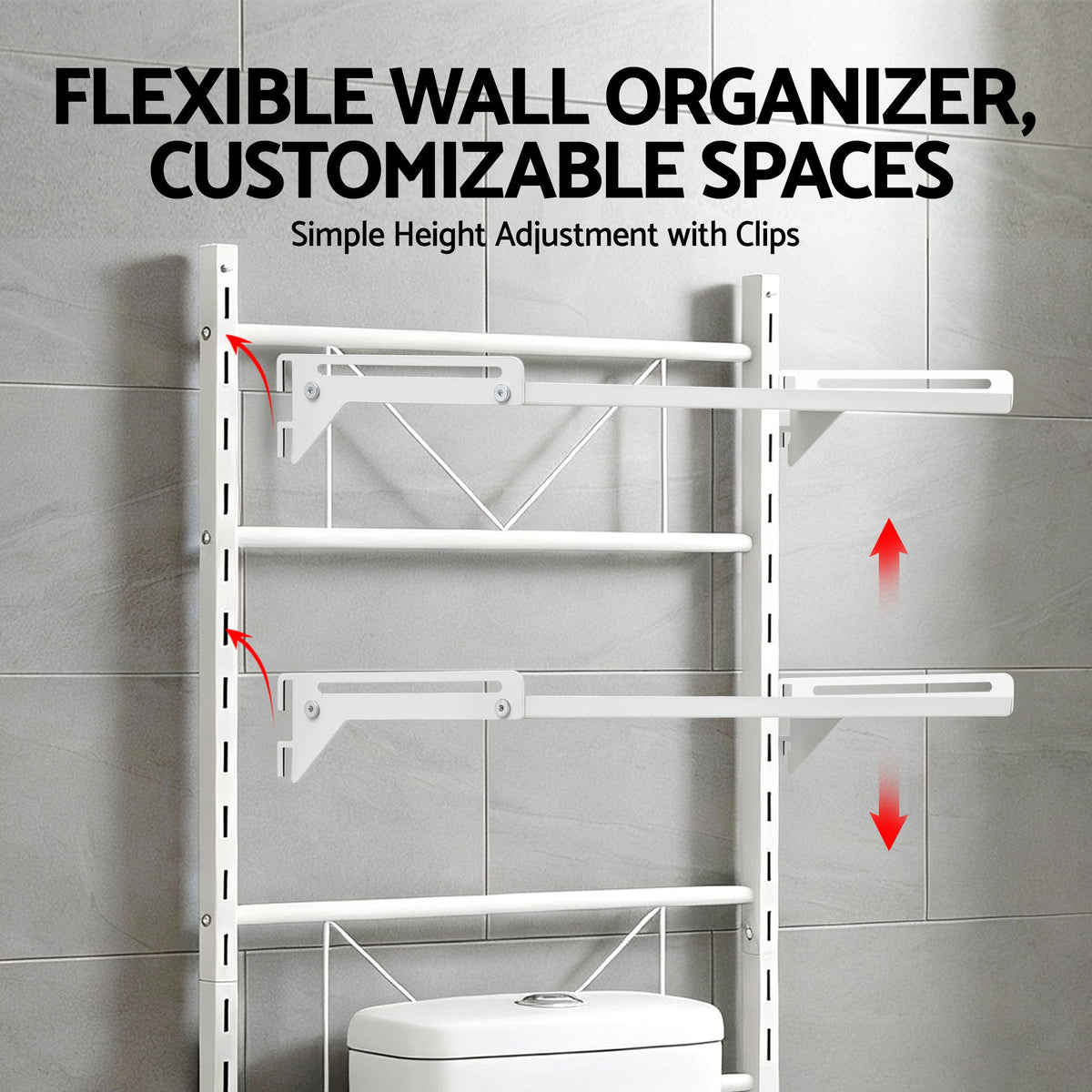 Artiss Over Toilet Bathroom Storage Shelf Rack Over Toilet 2 Tier