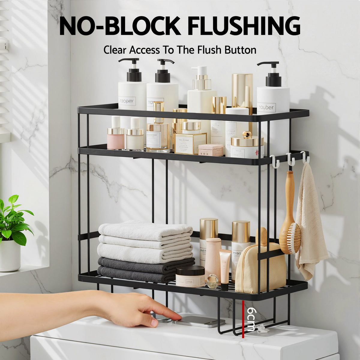 Artiss Over Toilet Storage Rack Bathroom Shelf Organizer 2 Tier