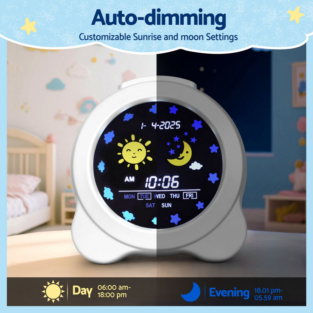 Artiss 3.8" Digital Day Clock Calendar Alarm LCD Display White