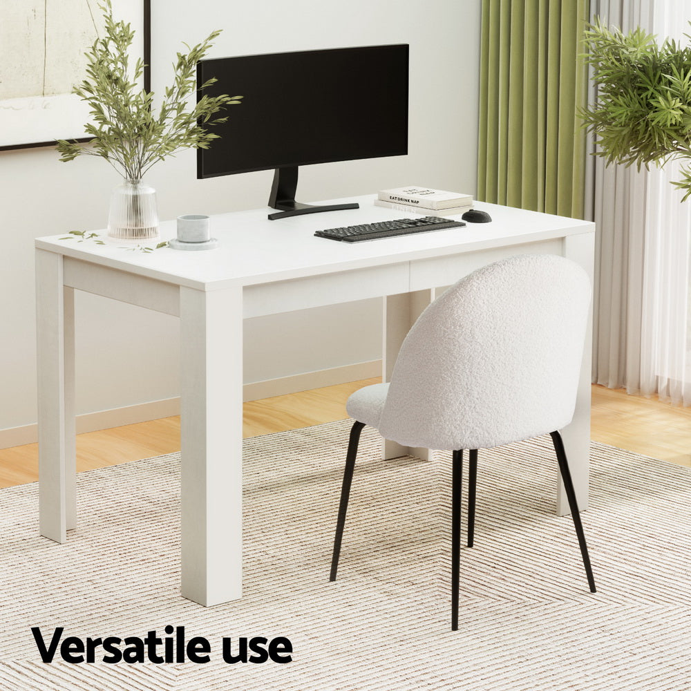 1 Artiss Dining Table and 4 Chairs Set White Sherpa