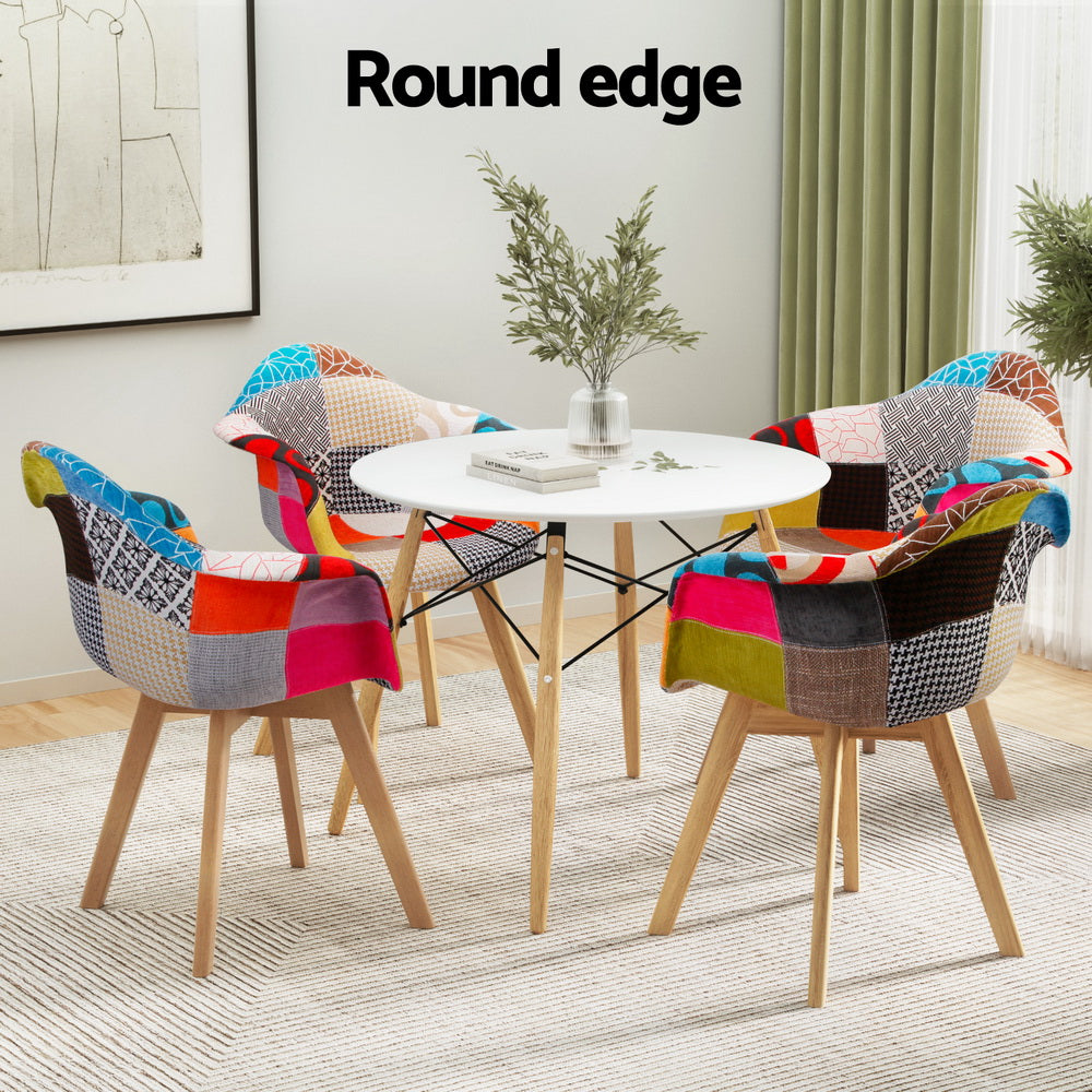 1 Artiss Dining Table and 4 Chairs Set DSW White