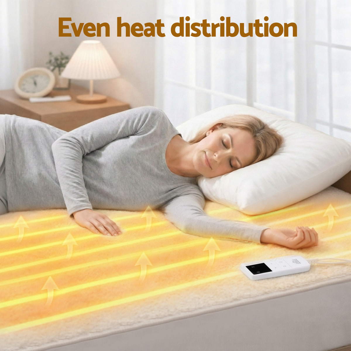 Giselle Electric Blanket LED Remote Sherpa Fleece Underlay Fully Fitted Machine Washable King Single