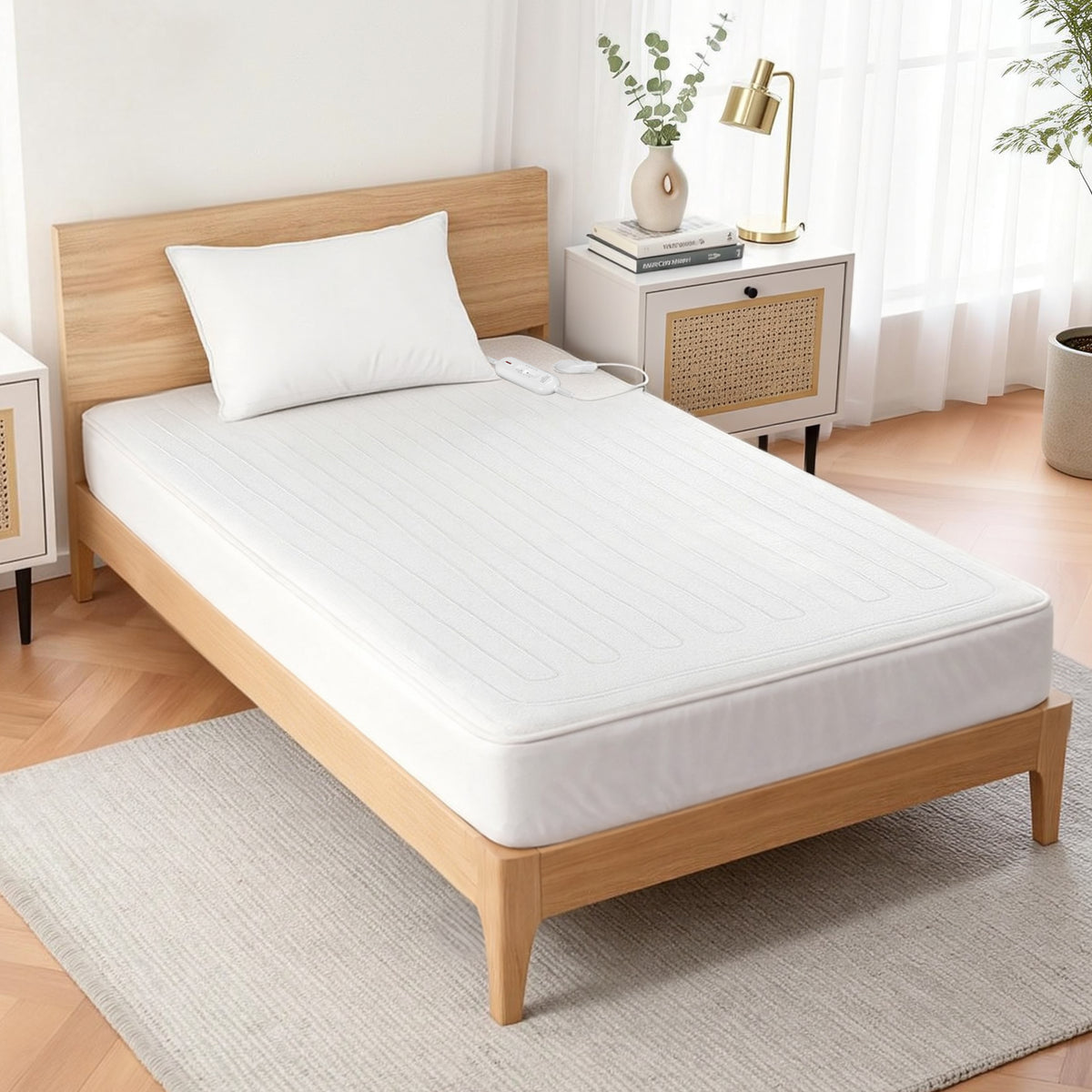 Giselle Electric Blanket King Single Heated Fully Fitted Washable Pad Winter Warm