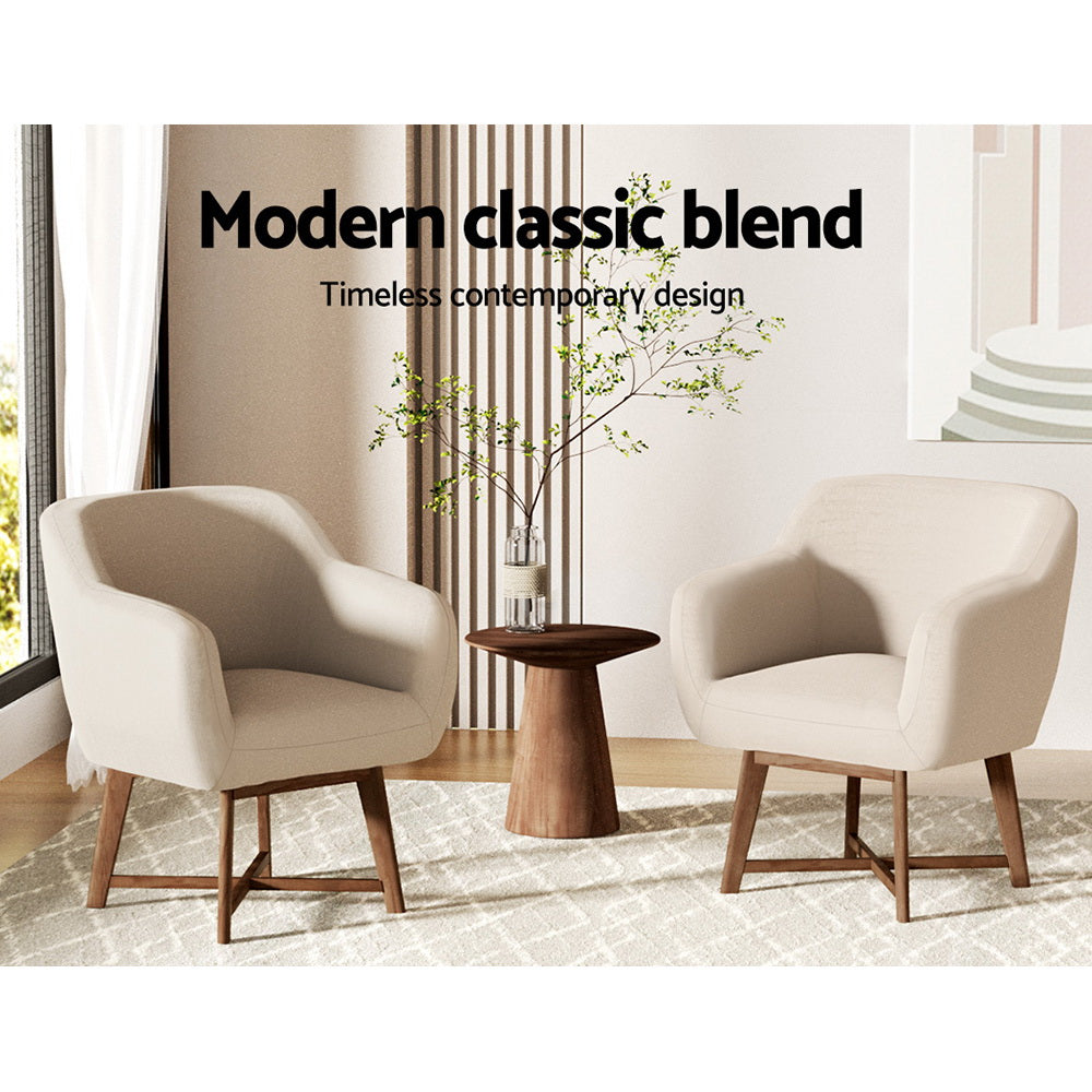 Artiss Armchair Tub Chair Beige Aston