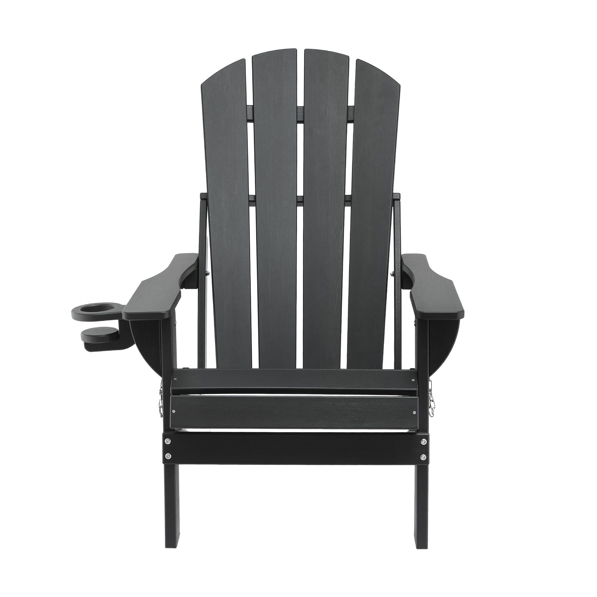 Gardeon Outdoor Chairs Folding Adirondack Beach Chair HDPE Sun Lounge Patio Furniture Garden Black