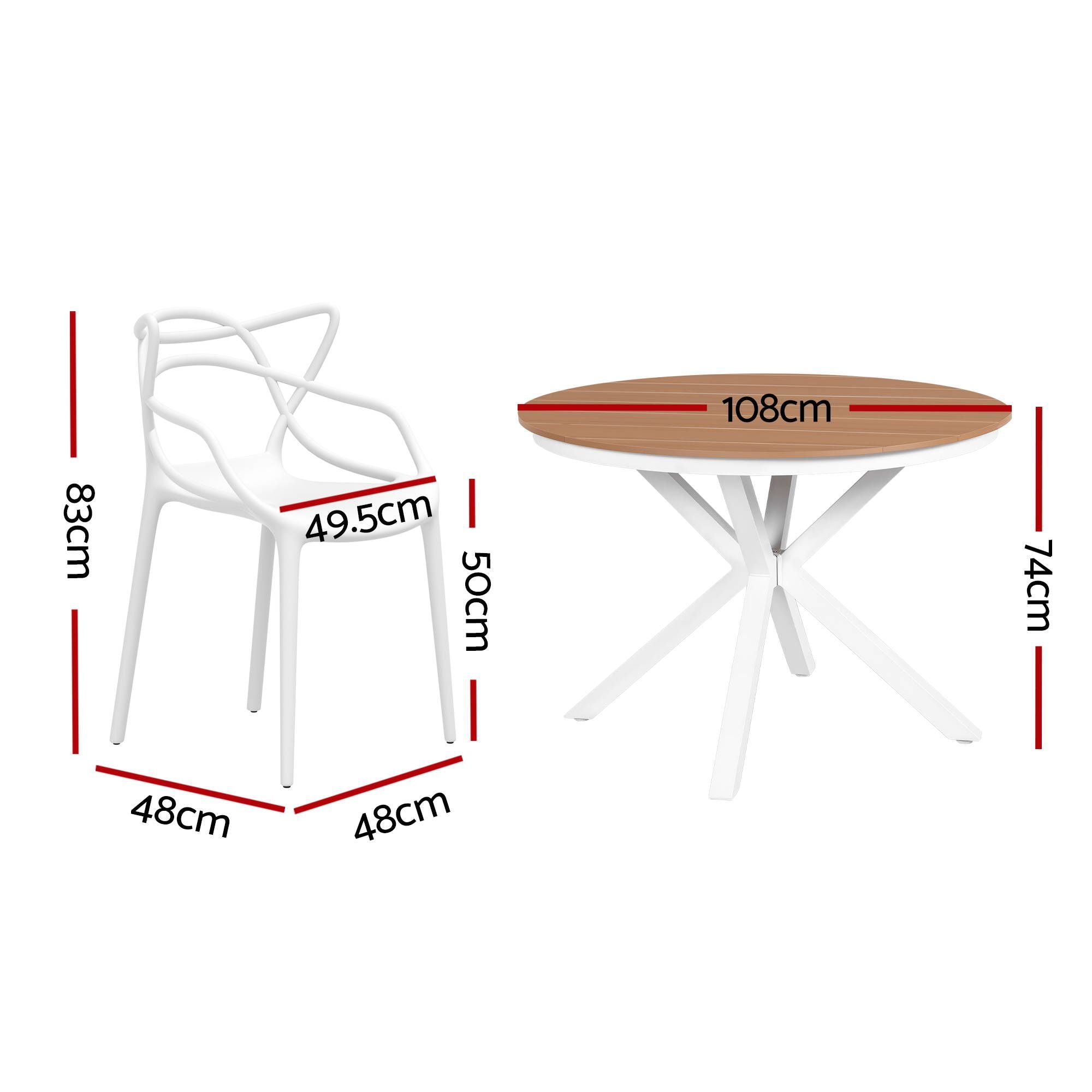 Gardeon 5PCS Outdoor Dining Set Table and Chairs Patio Garden Furniture Entwine