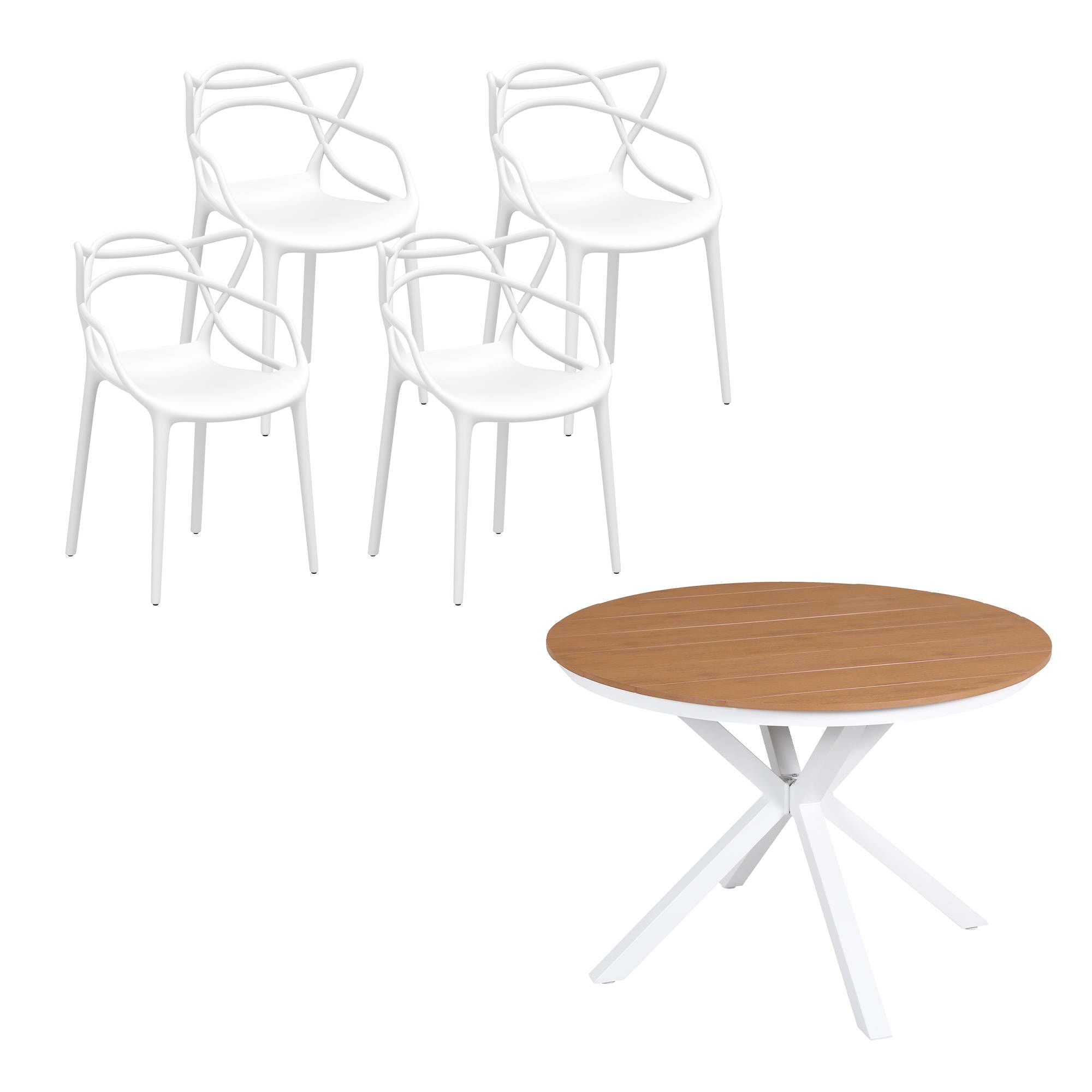 Gardeon 5PCS Outdoor Dining Set Table and Chairs Patio Garden Furniture Entwine