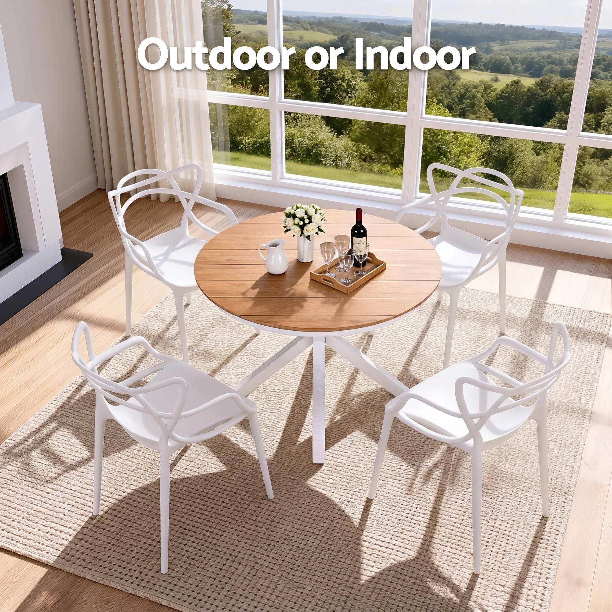 Gardeon 5PCS Outdoor Dining Set Table and Chairs Patio Garden Furniture Entwine