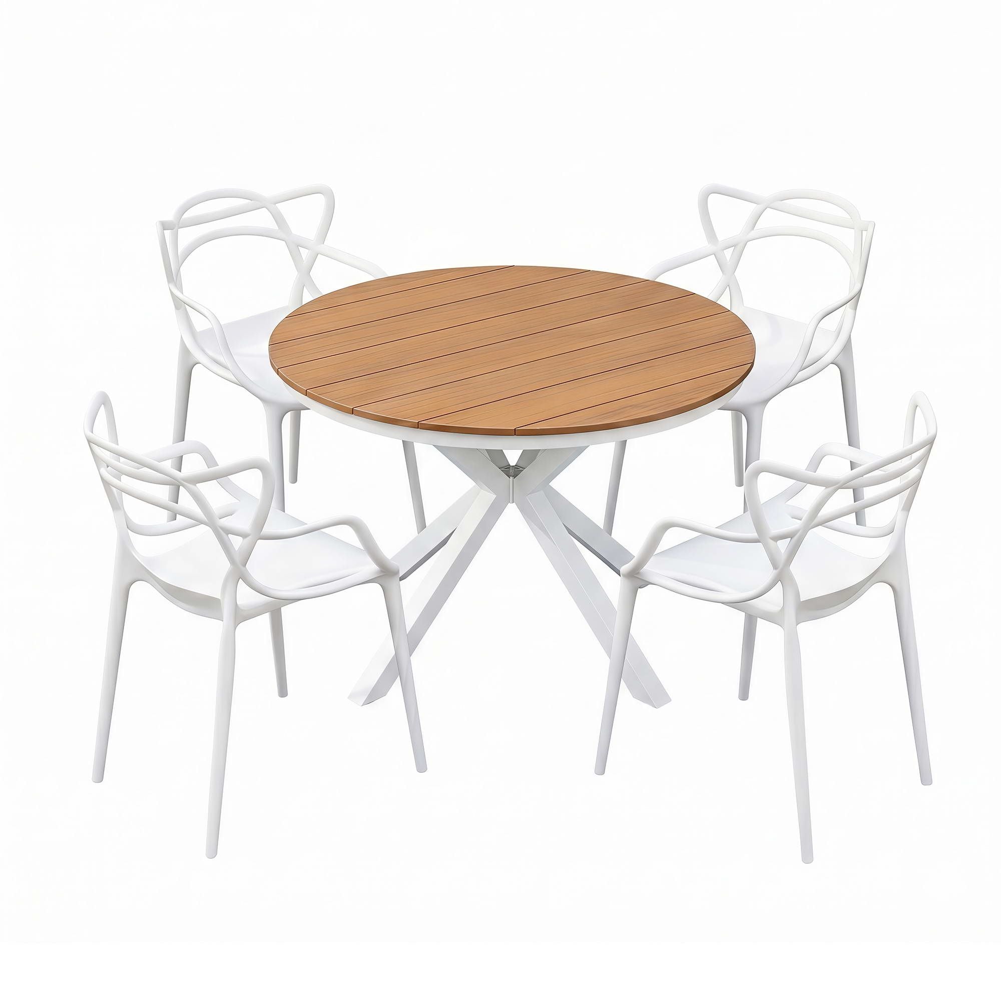 Gardeon 5PCS Outdoor Dining Set Table and Chairs Patio Garden Furniture Entwine