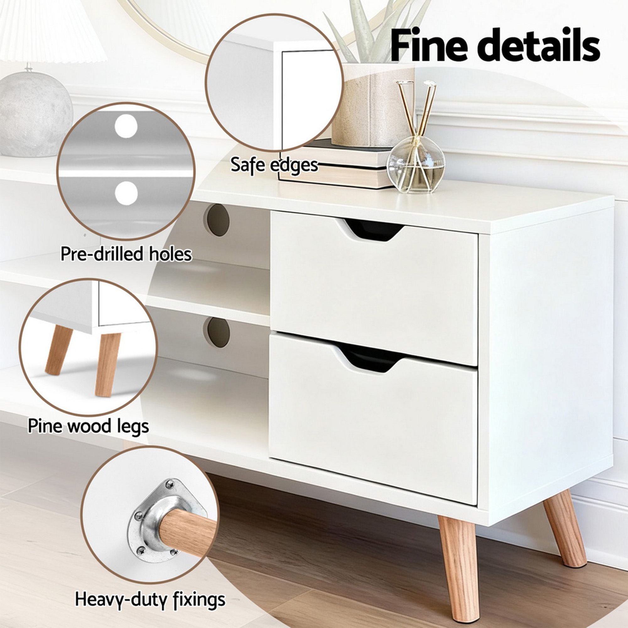 Artiss Sofa Bed Adjustable Floor Chair & TV Unit 120cm Entertainment Cabinet Set