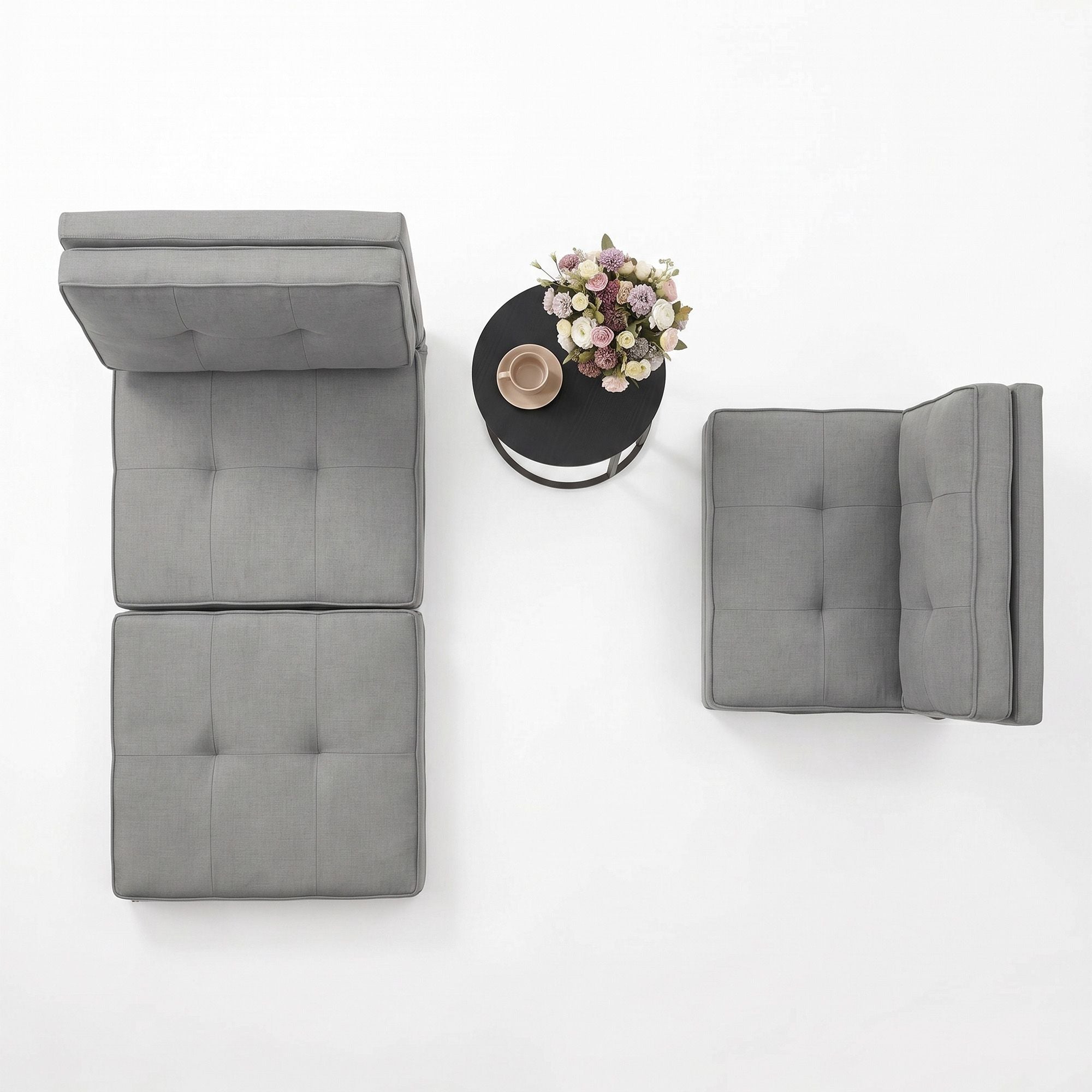 Artiss Single Sofa Bed and Side Table Set, Adjustable Recliner Narrow End Table